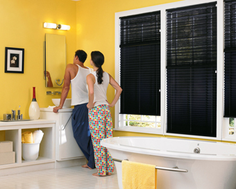 brilliance pleated bathroom shades black