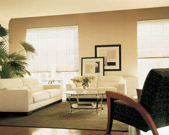 clean white shades living room