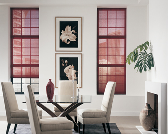 contemporary fung shui red window shades