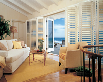 wooden beach house door shutters