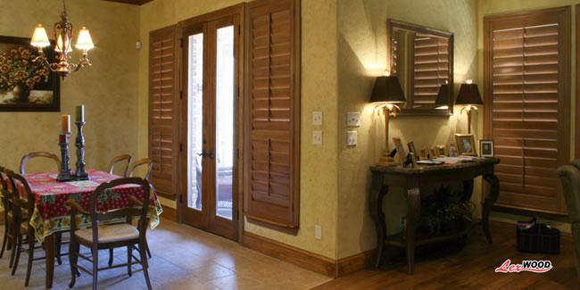 corner door shutters wooden