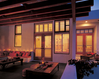 elegant living room shutters
