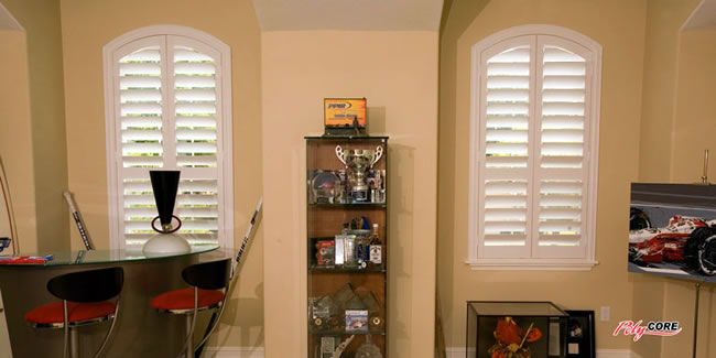 custom bar windows game room shutters