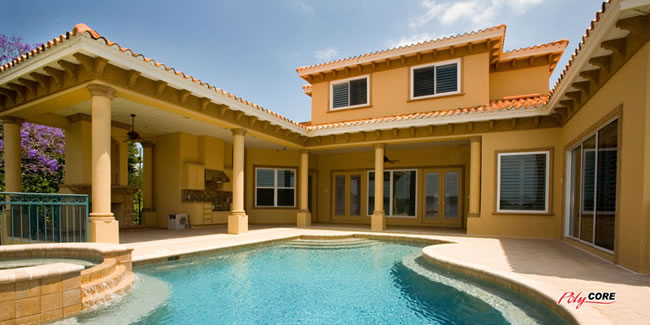 polycore metal shutters outside home